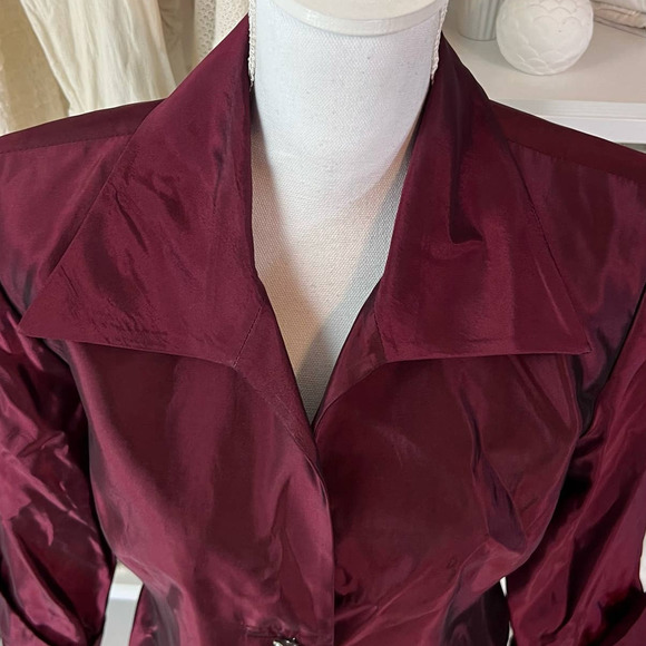 JS Collections Women's Dress Jacket, size 12. Burgundy Special Occasion - Picture 12 of 12